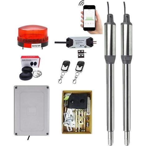 Kit d'ouvre-portes automatiques Dispositif d'ouverture de porte automatique Kits multifonctionnels d'opérateur d'ouvre-porte battante en acier inoxydable avec accessoires en option pour accessoires de (1/5)
