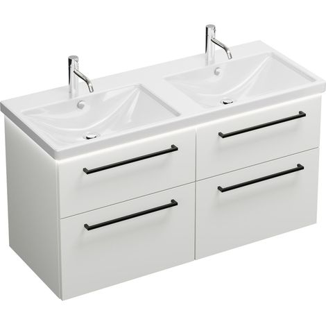 Burg Eqio Keramik-Waschtisch+WTU Melamin 665x1230x490mm aw/weiß hochglanz GR0234
