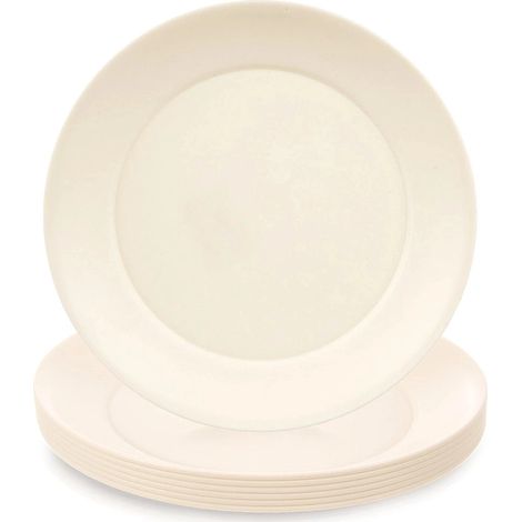Plastic Dessert Plates, Cream, 20.5 cm, Set of 6 (1/5)