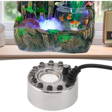 Brumisateur LED 12 Lumières Alliage DC 5V Étanche pour Bassin Fontaine Aquarium Humidificateur d'Ambiance Multicolore (1/5)
