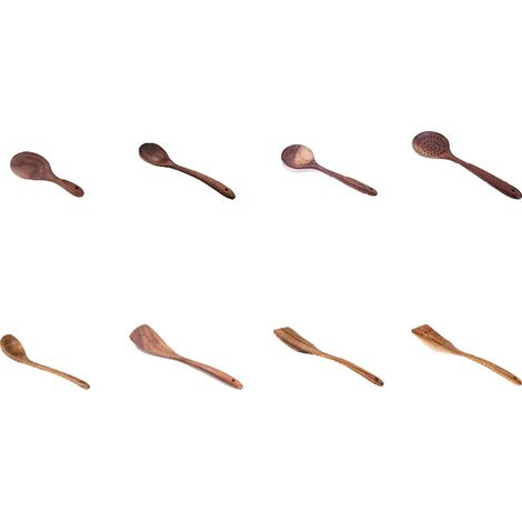 Juego de utensilios de cocina de madera de teca, diseño ergonómico, AMARILLO (1/2)