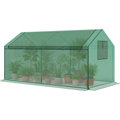 Mini serre pliable 180 x 92 x 92 cm verte pour salon serre, châssis froid, aluminium, résistante intempéries, (1/5)