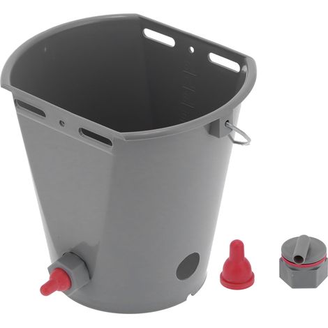 8L seau distributeur avec 2 tétines baril d'alimentation lait bétail ferme accessoire gris agneau