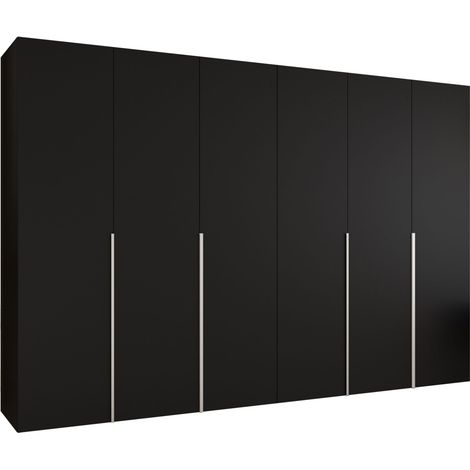 Armario Hartford 539, Negro, 202x300x52cm, Puertas de armario: Con bisagras, Número de estantes: 0