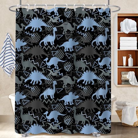 Ensemble rideau de douche polyester avec anneaux 180x180 naturel rideau séchage rapide pour salle de bain moderne (1/5)