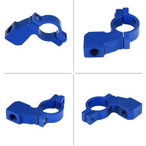 10-mm-Motorrad-Rückspiegelhalterung, Lenkerbefestigungsadapter, blaue Kabelklemme für Spiegel