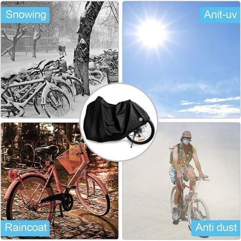 Housse de vélo imperméable 180x60x90cm, protection anti-poussière et UV, idéale pour VTT et vélos de course. (1/5)