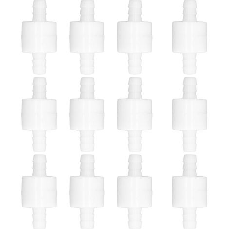 Hochtemperaturbeständiges, korrosionsbeständiges PE-Rückschlagventil, 12er-Packung, 8 mm/0,31 Zoll, weiß, für industrielle Anwendungen, federbelastetes Rückschlagventil (1/5)