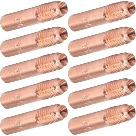 10 Pièces Buses de Soudage MIG 0.9mm Embouts de Contact de Soudage MIG Kit de Buses Conductrices en Cuivre pour Soudage Industriel (1/5)