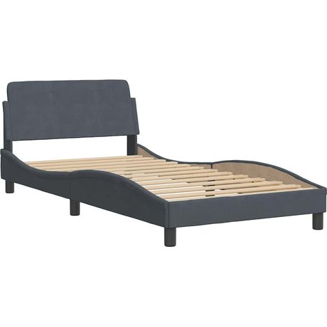 Bettgestell "Dover" Dunkelgrau 100x200 cm Samt vidaXL