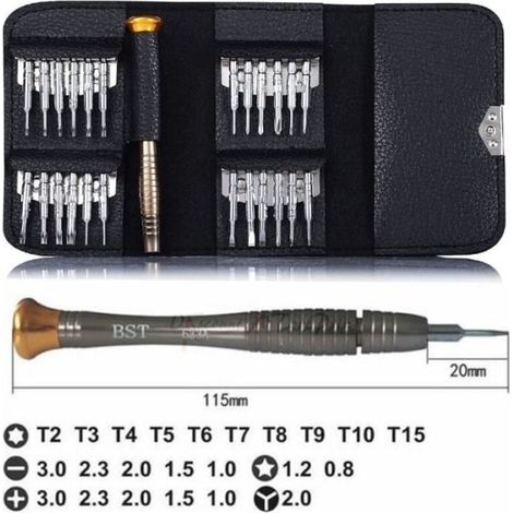 Mini-Präzisionsschraubendreher, 25-teiliges Schraubendreher-Set, Reparaturwerkzeug für Mobiltelefone, Laptops, Uhren, Spielzeug, Brillen