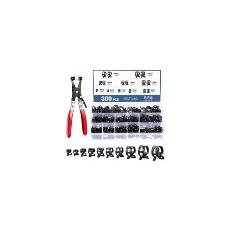 300 Pièces Collier de Serrage à Ressort, 10 Tailles 5-18mm Clips à Ressort, Serre-Joints pour Tuyaux et Conducteurs de Carburant (1/5)