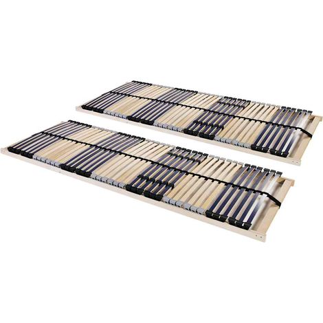 Somieres de láminas con 42 listones 7 zonas 2 uds 90x200 cm (1/5)