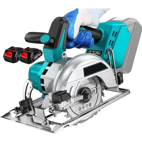 Scie circulaire, conception sans fil, moteur sans balais, Avec 2 batteries (1/2)