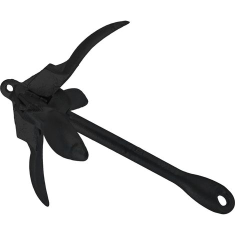 Ancre pliable 4 bras en acier carbone 1,5kg pour bateau kayak canoë pêche (Noir) (1/5)