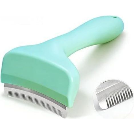 Peigne à effiler 2 in 1 pour poils de chat – Kleines Werkzeug mit gebogenem Winkel nach oben für Chats à poils courts/longs, Eliminierung von Poils ohne Gefahr für den Kopf und die Toilette der Tiere (1/4)