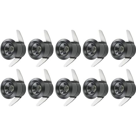10 mini faretti LED da incasso da 1W con trasformatore separato per vetrine, cucine, scale, armadi, 90-265V CA