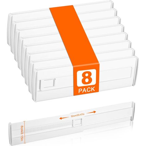 Lot de 8 Separateur Tiroirs Cuisine Séparateurs de Tiroirs en Plastique Organisateurs Ajustables(28.5-50.5cm), pour Vêtements, Salle de Bain/Cuisine/Bureau Organisation et Rangement (1/5)
