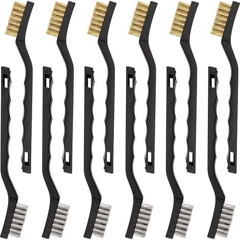 12 mini brosses métalliques en acier inoxydable et laiton (1/5)