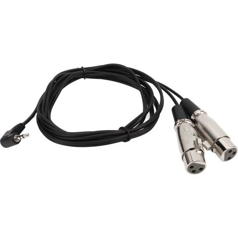 Câble répartiteur en Y double XLR femelle vers jack 3,5 mm coudé, haute vitesse de transmission, pour microphones et caméras, 0,3 mètre / 1 pied (1/5)