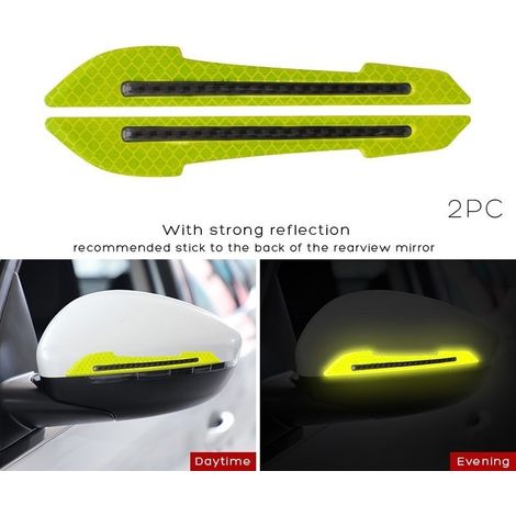 (vert) Bande adhésive réfléchissante réfléchissante de signalisation, autocollant de protection sans trace pour rétroviseur extérieur de voiture (1/5)