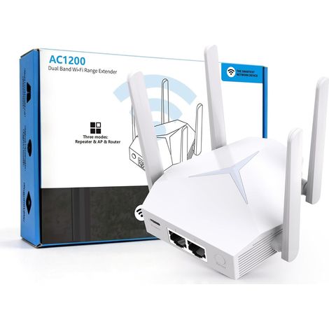 Répéteur WiFi 1200 Mbps, Amplificateur WiFi avec LED Désactivable (1/5)