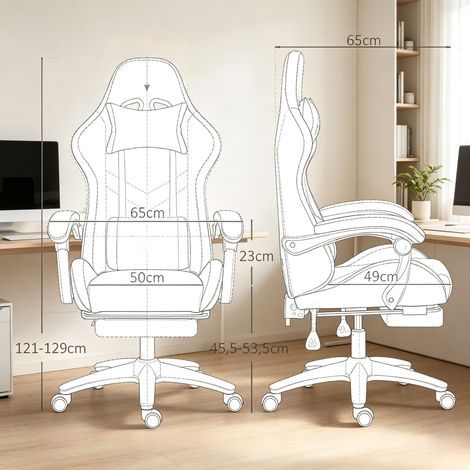 Ergonomischer Gaming‑Sessel mit 135° verstellbarer Schräglehne und Lendenstütze für Büro und Spielzimmer (1/5)