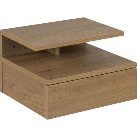 AC Design Furniture Fia Comodino per Montaggio a Parete Effetto Quercia con 1 Cassetto e Vano a Giorno Mobili per Camera da letto Armadietto H: 22,5 x B: 32 x L: 35 cm (1/5)