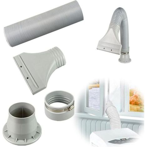 Kit d'installation pour climatiseur mobile, conduit d’évacuation réglable Ø105 mm, longueur ajustable 0,7‑1,7 m, compatible climatiseurs mobiles et hottes de cuisine (1/5)