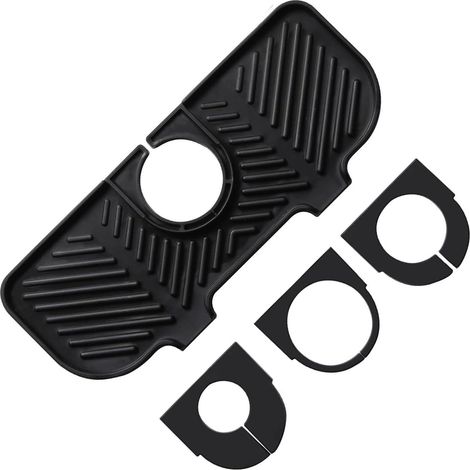 Tapis anti-goutte en silicone pour robinet d'évier, protection anti-éclaboussures pour robinet d'évier, plateau anti-goutte pour poignée de robinet (1/5)