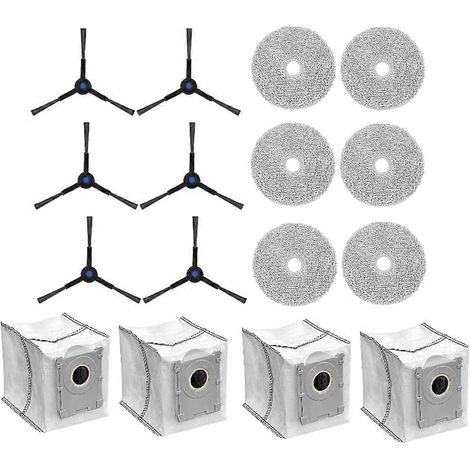Packung mit 16 Ersatz-HEPA-Seitenbürstenfiltern und Reinigungstuch für Ecovacs Deebot Mini-Staubsauger. (1/5)