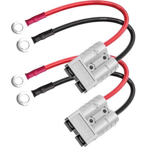 2Pcs 50A 600V Connecteur Batterie au Fil de Harnais Terminal à Joint torique,Batterie Connexion Rapide Prise de Connecteur 2 Broches, pour climatiseur, camping-car, caravane, bateau(Gris) (1/3)
