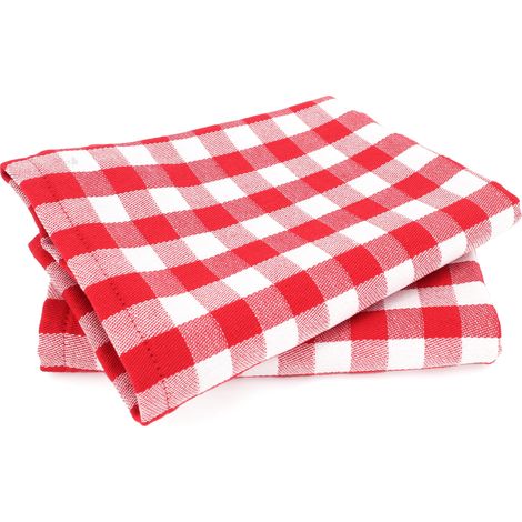 Lot de 2 torchons cuisine toile SQUARES VICHY 50x70 cm