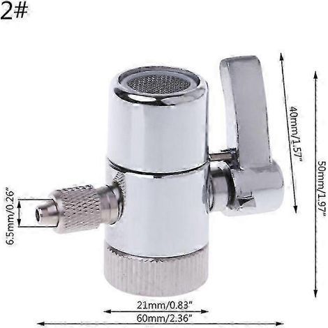 Inverseur de robinet pour filtre à eau, compatible avec les systèmes d'osmose inverse, raccords de tube 1/4", 2 5/8" et 3/8" - 2 (1/5)