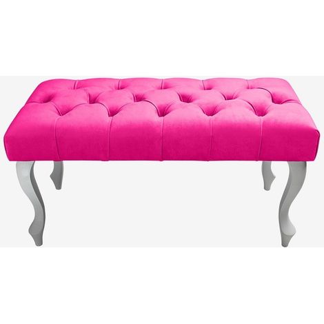 Banc, bout de lit capitonné rose 80x40x40 cm (1/3)