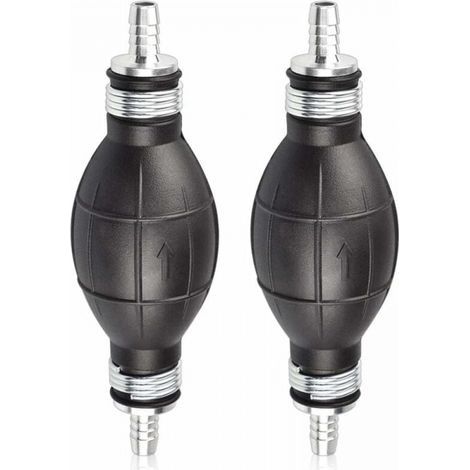 2PCS Pompe à Main Essence en Caoutchouc 8mm - Poire d'Amorçage Carburant pour Voitures, Motos et Bateaux (Noir) - Pompe Manuelle de Transfert (1/4)