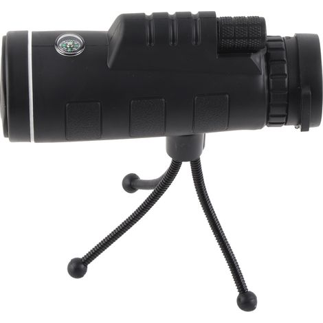 Monoculaire 40x60 HD à vision nocturne en faible luminosité avec boussole et loupe, compatible avec les smartphones pour la prise de photos, livré avec étui de protection, dragonne et clip de fixation (1/5)