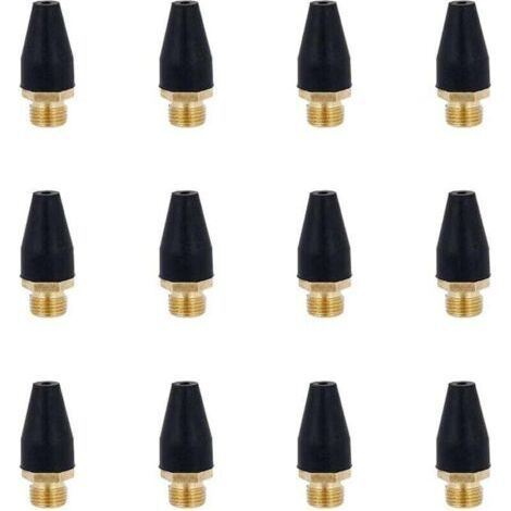 12 Pcs Alliage Noir en Caoutchouc Air Outil pour Air Buse Pointe Alliage Soufflette en Caoutchouc Pointe pour Air Outil Accessoires Air Souffler Outil pour Gonfler (1/4)