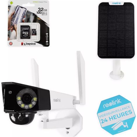 Ultra Secure – Caméra de surveillance 4G autonome – Résolution 2K+ – Vision nocturne infrarouge jusqu'à 30m – Grand angle 180° – IP66 – Panneau solaire inclus (1/5)