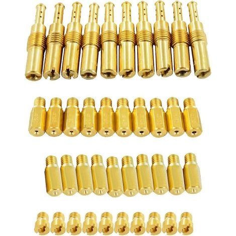 Pour carburateur Keihin : 30 gicleurs principaux + 10 gicleurs de ralenti/de ralenti (120, 125, 130, 135, 140, 32, 45, 48, 50, 52, 55, 150, 155) (1/5)