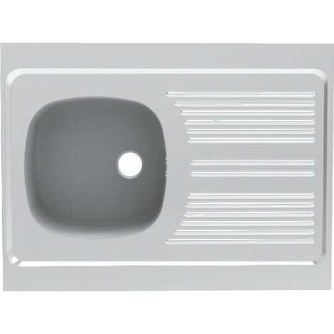 MODERNA Évier à poser Lavelli inox 18/10 lisse 1 cuve 1 égouttoir - 800x600mm (1/2)