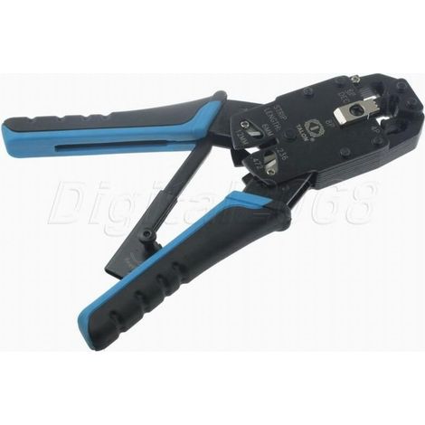 Herramienta de crimpado modular RJ11/RJ12/RJ45 para cables de red.