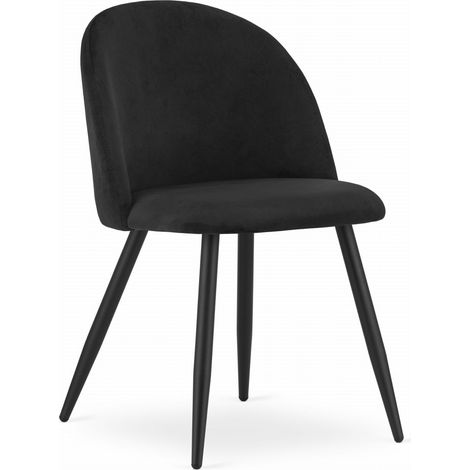Sedia Bello - velluto nero / gambe nere x 1 (1/5)
