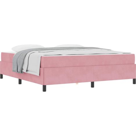 Maison Exclusive - Bettrahmen mit Matratze Rosa 180 x 200 cm Stof