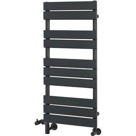 Milano Lustro Anthracite Flat Panel Dual Fuel Electric Heated Towel Rail Radiator - 975mm x 450mm (1/5)