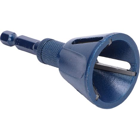 Foret à ébavurer et chanfreiner de 5 à 25 mm (1/5 à 1 pouce), queue hexagonale de 6,35 mm (1/4 pouce), en acier au tungstène, outil d'ébavurage et de chanfreinage externe pour vis et boulons, bleu (1/5)
