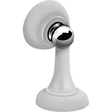 Butée de porte silencieuse en silicone sans perçage, design à ventouse autocollant et magnétique, tampon de protection pour maison et bureau, blanc (1/4)