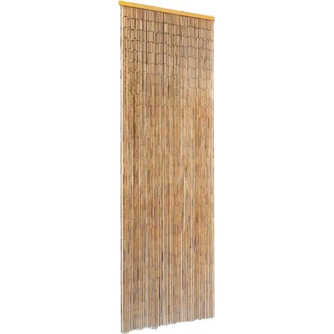 Cortina para puerta, material de bambú, protección contra insectos, color caqui. (1/2)