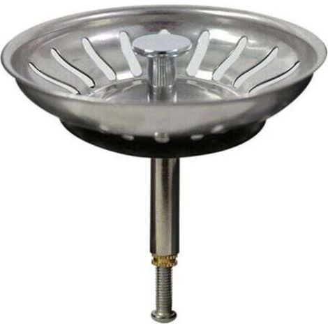 Bonde de lavabo inox avec grille antiblocage – Filtre évier cuisine 90mm – Installation rapide – Acier inoxydable résistant à la corrosion (1/3)