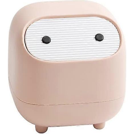 Mini poubelle de comptoir avec couvercle, en plastique mignon (rose) (1/5)